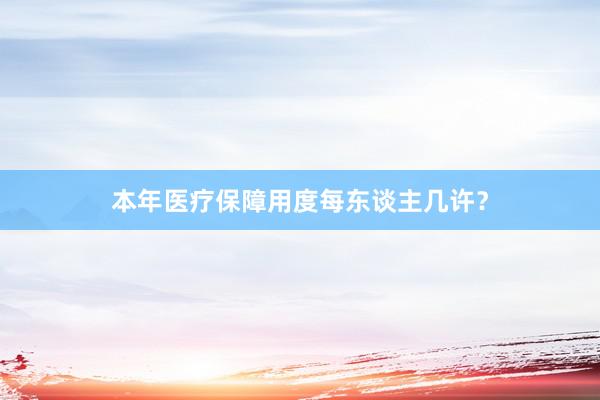 本年医疗保障用度每东谈主几许？